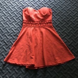 Coral Strapless Dress